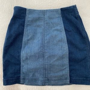 Free People jean mini skirt